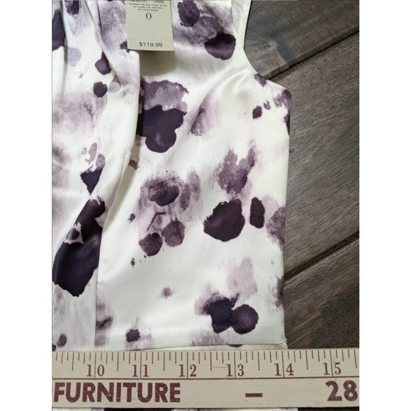 Size 0 new Ann Taylor purple flower floral dress $120 washable - Picture 7 of 11